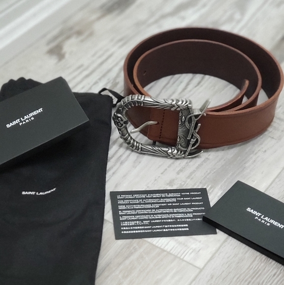 ***SOLD****100% Authentic YSL dark brown belt 31inches/80cm - Picture 2 of 8